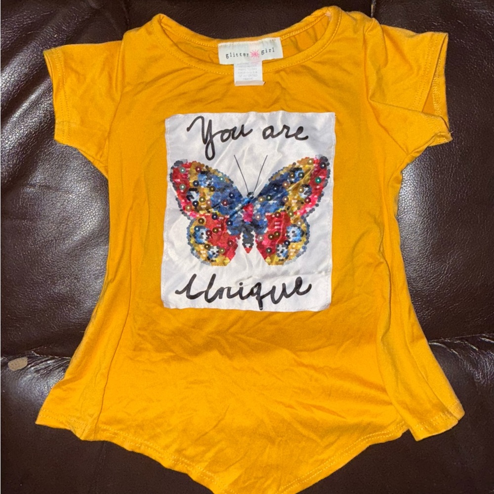 Glitter Girl Yellow Tee